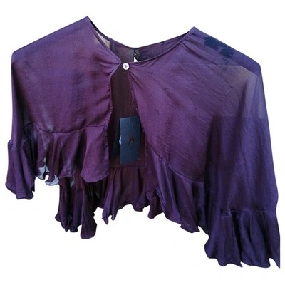 Pre-owned Burberry Silk Blouse In Purple
