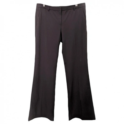 Pre-owned Theory Wool Trousers In Brown