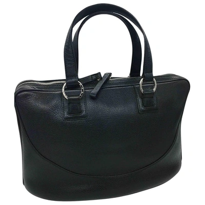 Pre-owned Bvlgari Leather Handbag In Black