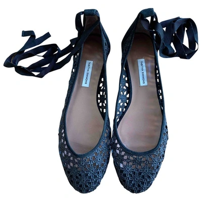 Pre-owned Tabitha Simmons Ballet Flats In Black