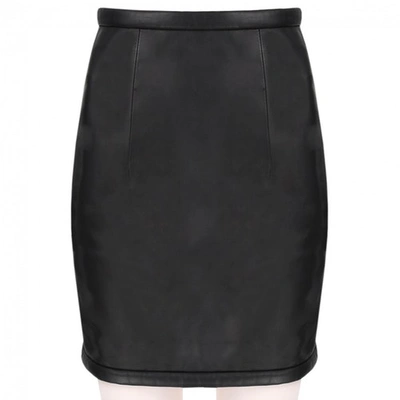 Pre-owned Christopher Kane Leather Mini Skirt In Black