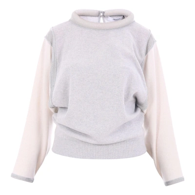 Blugirl Wool Blend Sweater In Pearl Grey - Cream