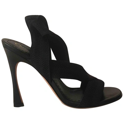 Pre-owned Dior Ãtoile Cloth Sandal In Black