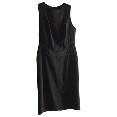 Pre-owned Narciso Rodriguez Wool Mid-length Dress In Black