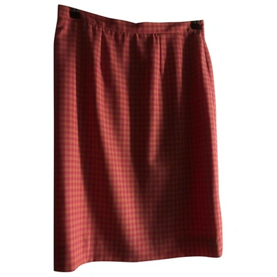Pre-owned Guy Laroche Wool Mid-length Skirt In Pink