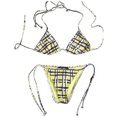Pre-owned Gucci Yellow Cotton - Elasthane Swimwear