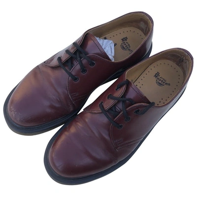 Pre-owned Dr. Martens' Leather Lace Ups In Burgundy