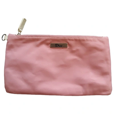Pre-owned Dior Cloth Clutch Bag In Pink