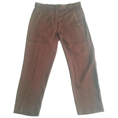 Pre-owned Victoria Victoria Beckham Straight Pants In Burgundy