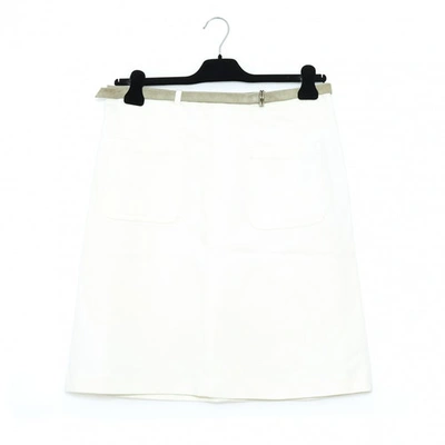 Pre-owned Dries Van Noten Linen Mid-length Skirt In Ecru