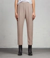 Allsaints Aleida Tapered Mid-rise Trousers In Rose Pink