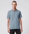 Allsaints Mens Reform Short Sleeve Polo Shirt In Ceramic Blue