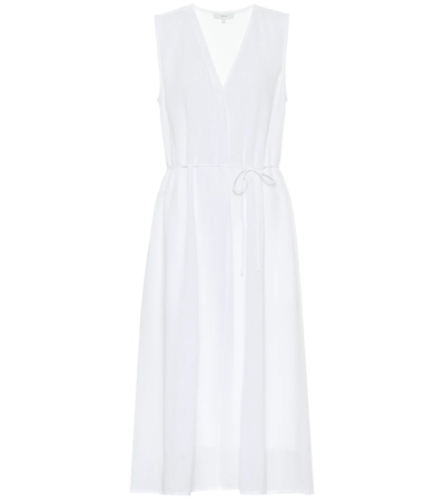 Vince Lightweight Sleeveless Cotton Dress In Optic White