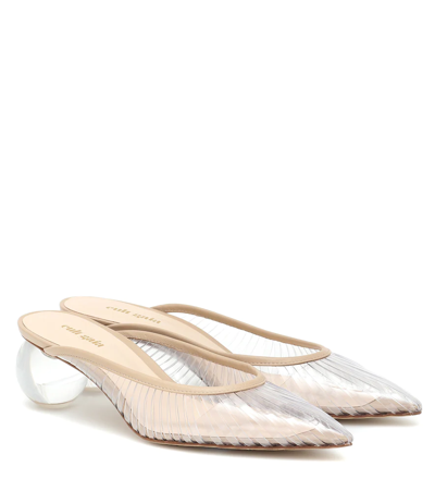 Cult Gaia Alia Perspex And Leather Mules In White