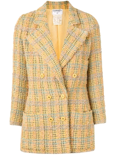 Pre-owned Chanel 1994 Double-breasted Tweed Blazer In Multicolour