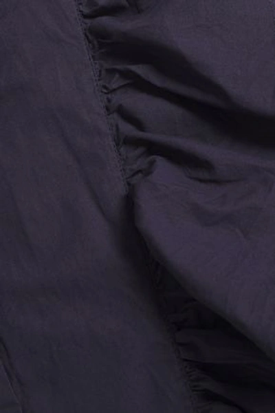 Ba&sh Delhi Ruffled Cotton-poplin Shirt In Midnight Blue