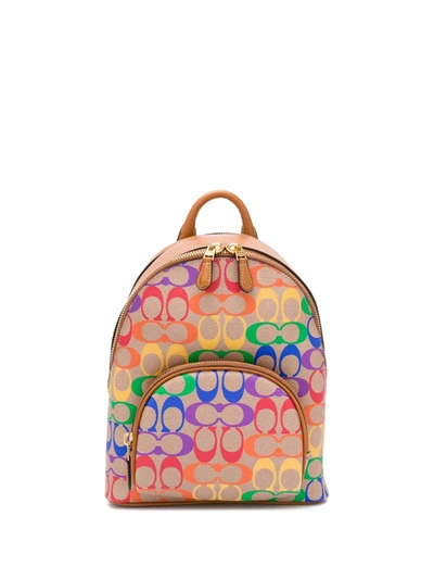 Coach Carrie Backpack 23 In Rainbow Signature Canvas In Multi In Neutrals ModeSens