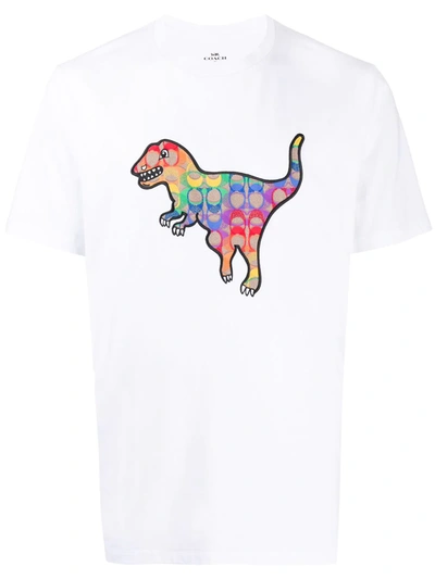 Coach Rainbow Signature Rexy T-shirt - Size S In White