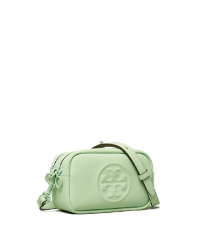 Tory Burch Perry Mini Bombe Matte Leather Crossbody Bag In Mint