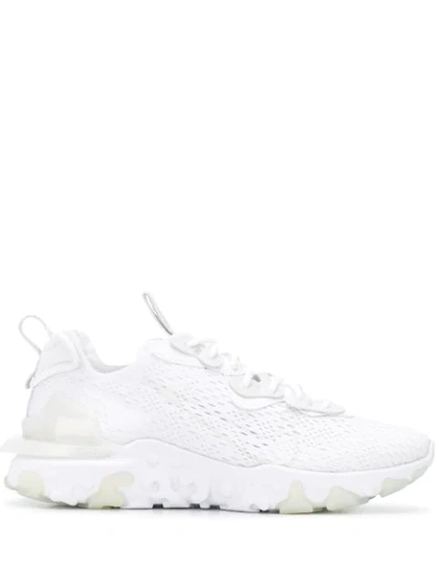 Nike React Vision Knitted Style Sneakers In White Lt Smoke White Lt Smoke Grey