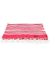 Mc2 Saint Barth Striped Fringed Beach Towel In Red