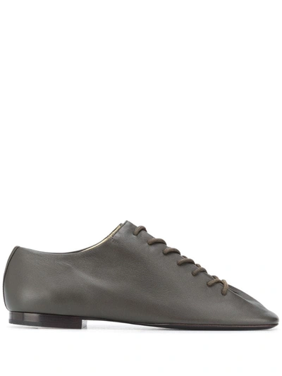 Lemaire Lace-up Flat Shoes In Green
