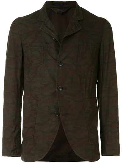 Pre-owned Comme Des Garçons Camouflage Blazer In Green