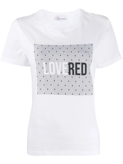 Red Valentino Lovered Print T-shirt In White