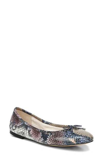 Sam Edelman Felicia Flat In Blue/ Mauve Multi Leather