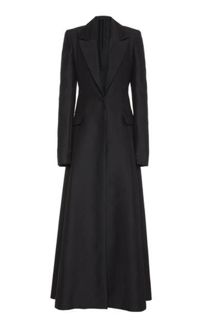 Marina Moscone Wool-silk Coat Dress In Black