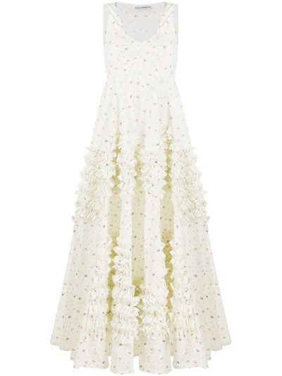 Molly Goddard Serena Floral-print Cotton Maxi Dress In White