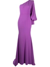 Alex Perry Women's Marin Satin Crepe One-shoulder Gown In Purple