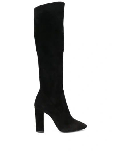 Saint Laurent Lou 105 Knee-high Boots In Black