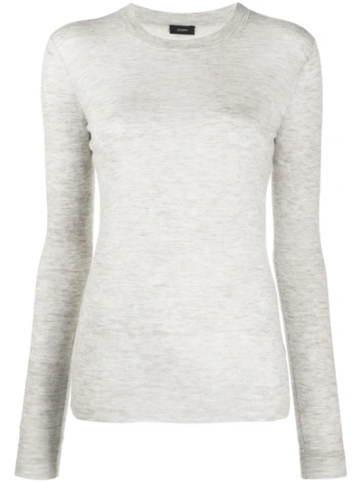 Joseph Long Sleeve Jumper In Grey