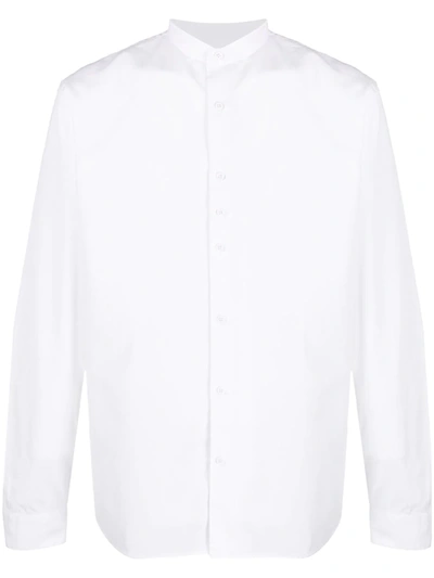 Costumein Collarless Long Sleeve Shirt In White