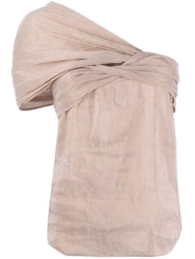 Chloé Twist Front Blouse In Neutrals