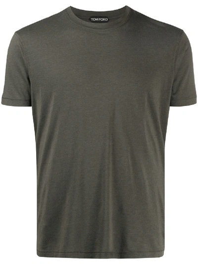 Tom Ford Relaxed Fit Round Neck T-shirt In Military Green