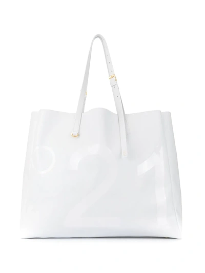 N°21 Logo Maxi Tote Bag In White