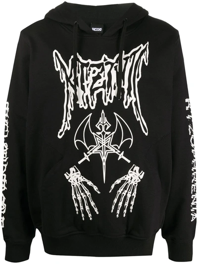 Ktz Dead Metal Printed Hoodie In Black