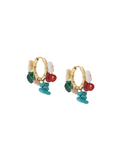 Anni Lu Carine Multi-stone Hoop Earrings In Gold