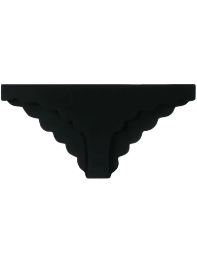 Marysia Scalloped Bikini Bottoms - Black
