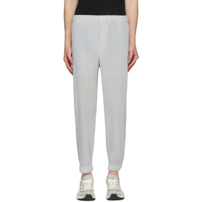 Issey Miyake Homme Plisse  Grey Outer Mesh Trousers In 90 Silver