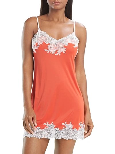 Natori Women's Enchant Floral Lace Chemise In Red Lava