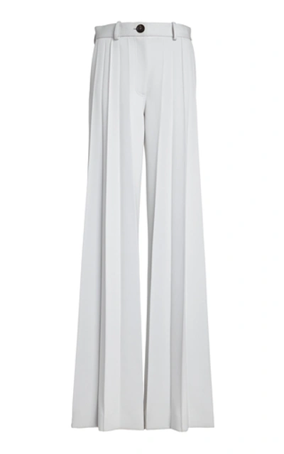 Peter Do Pleated Twill Wide-leg Trousers In White