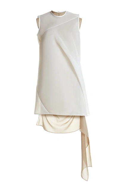 Peter Do Cloud Spacer And Draped Silk Mini Dress In White
