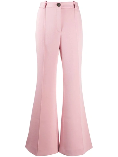 Peter Do Women's Twill High-rise Flared-leg Trousers In Baby Pink