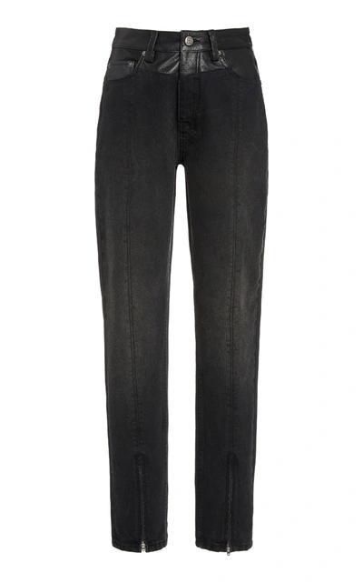 Ksubi Slim Pin Rigid High-rise Cropped Jeans In Black
