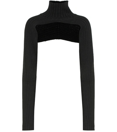 Peter Do Ribbed-knit Turtleneck Shrug In Black