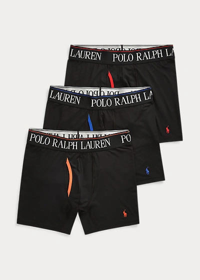 Polo Ralph Lauren 4d Flex Boxer Brief 3-pack In Black