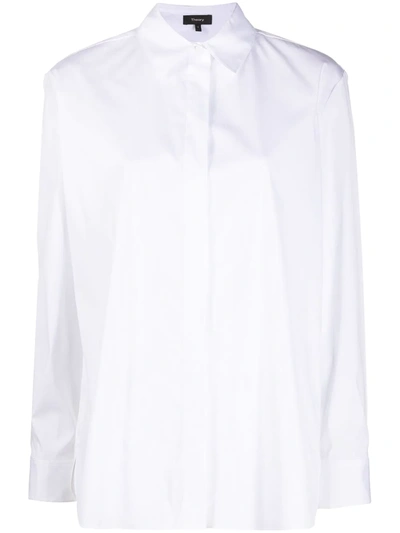 Theory Long Sleeved Shirt In White
